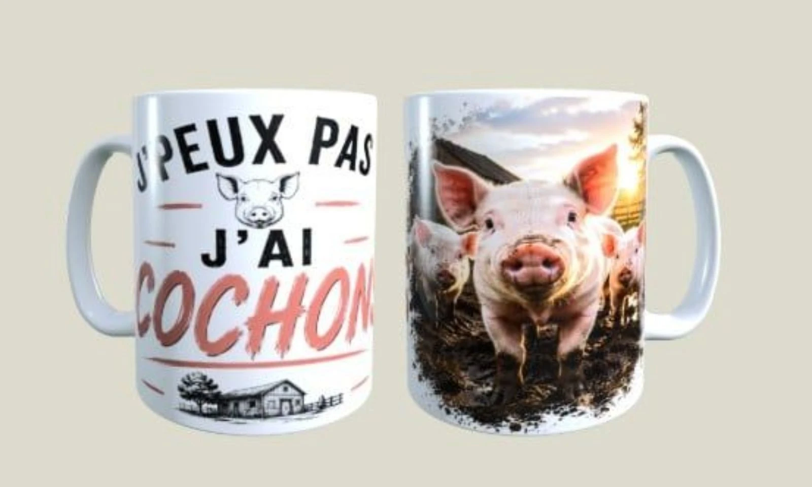 Mug humour, j'peux pas j'ai cochons